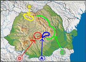 carte map relief roumanie