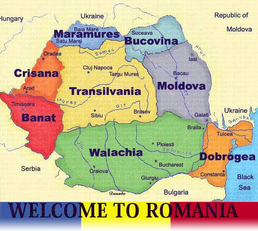 carte map région roumanie